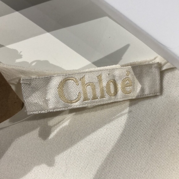 CHLOÉ Off White Tiered Crepe Shift Dress - Picture 7 of 8